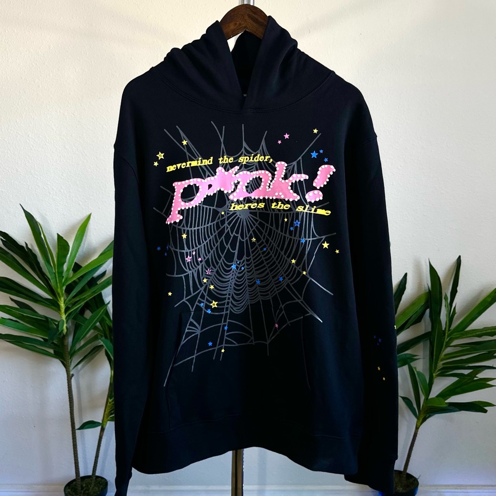 Sp5der P*nk V1 Hoodie Black